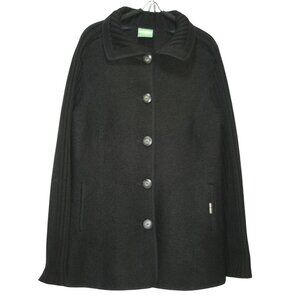 Geiger Austria Wool Button Cardigan Sweater Jacket Black Womens 10 Mountain Chic